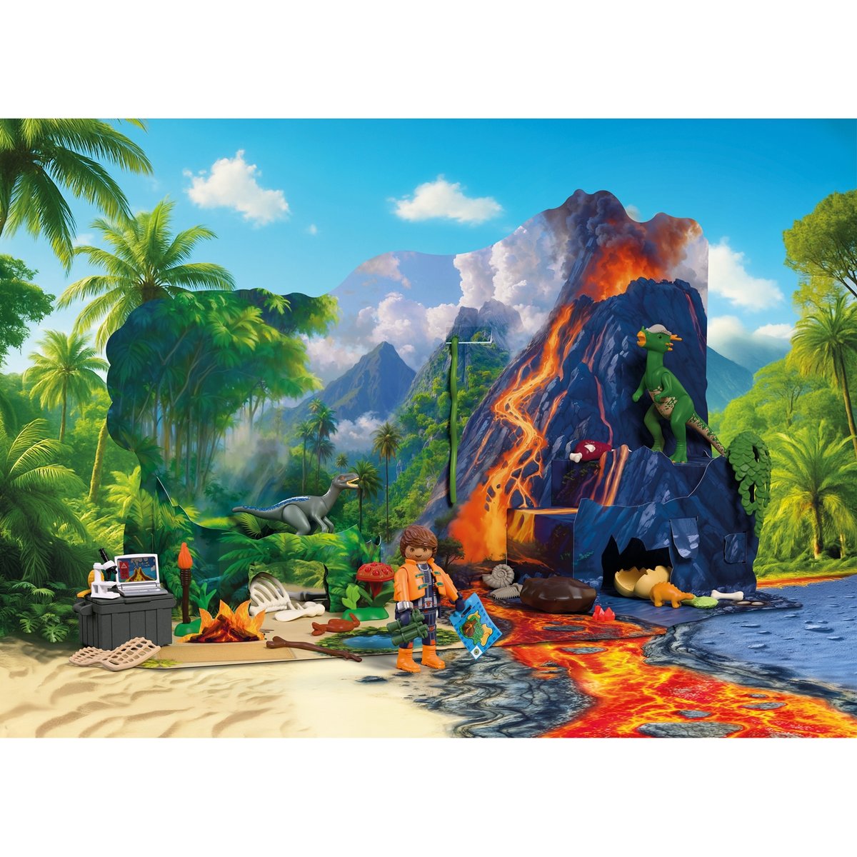 Chrismas Calendrier de l'Avent Dinos couleur unique, PLAYMOBIL