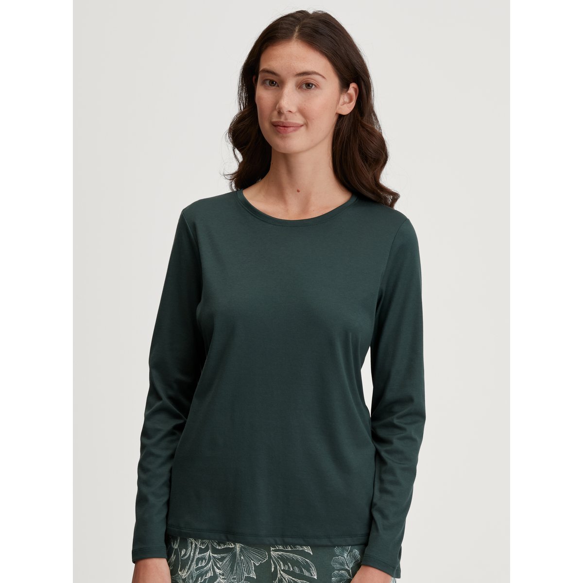 T-shirt à manches longues manches longues Coton FAVOURITES BOTANIC emerald vert, CALIDA