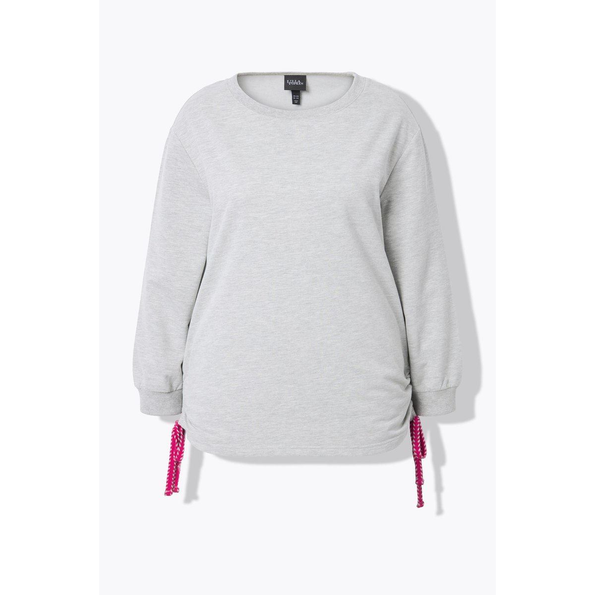 Sweat-shirt, cordon à froncer sur les côtés gris clair chiné, ULLA POPKEN