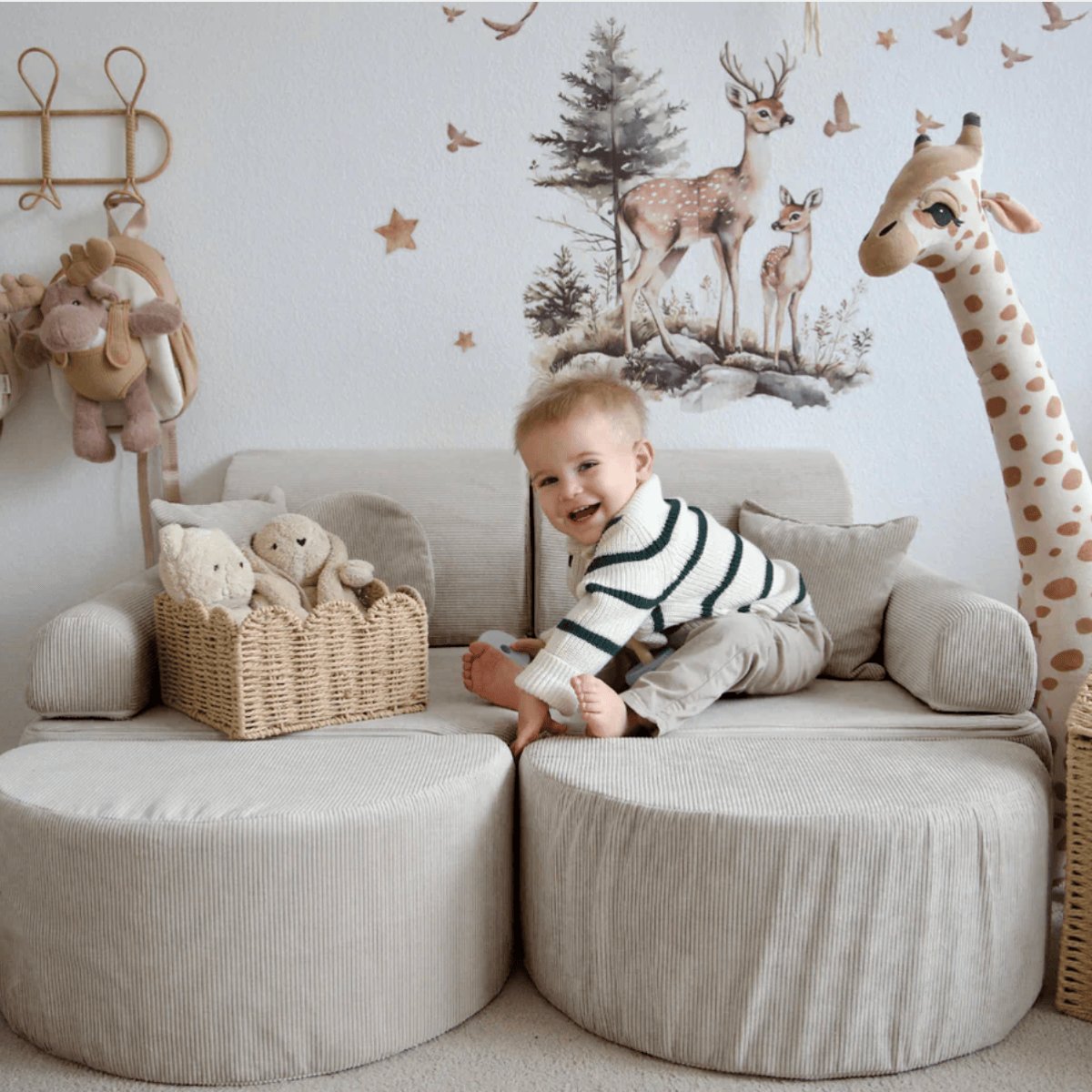 Canapé modulable velours SLIMCORDE marron, MEOW BABY