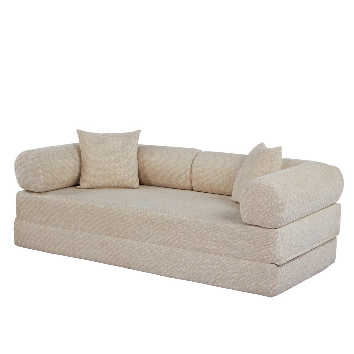 Canapé lit convertible en tissu beige, SARIA beige, NORDLYS