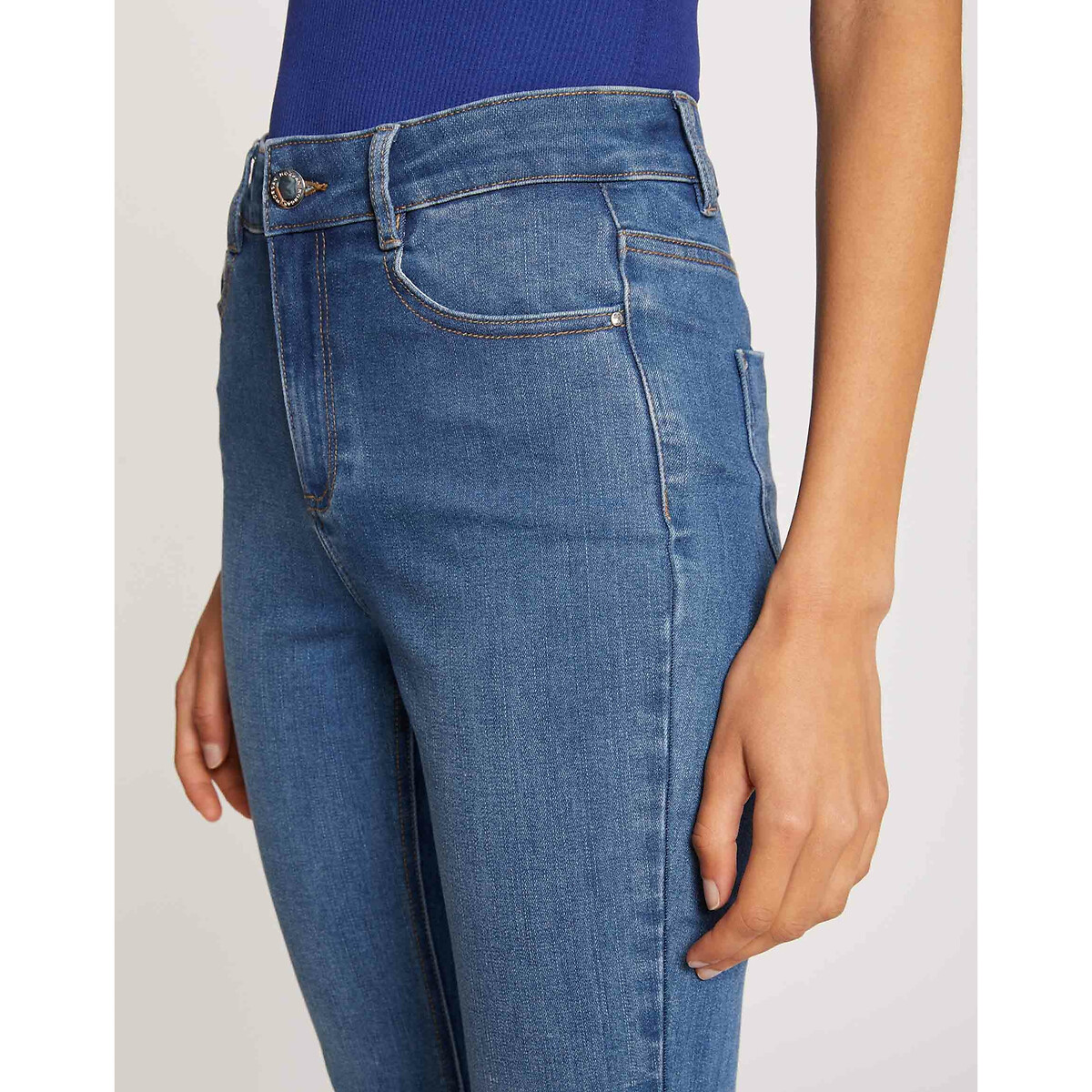 Jean skinny, taille haute denim, MORGAN