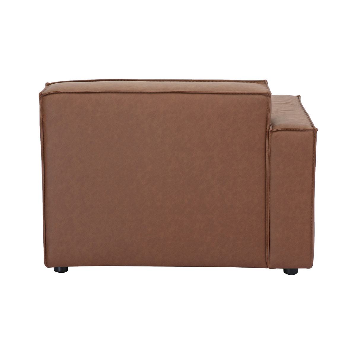 Module d'angle gauche pour canapé en tissu chenille beige SPLIT marron, MILIBOO