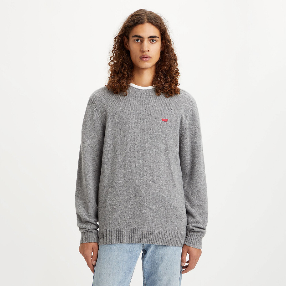 Trui met ronde hals, in wol A4320 grijs, LEVI'S