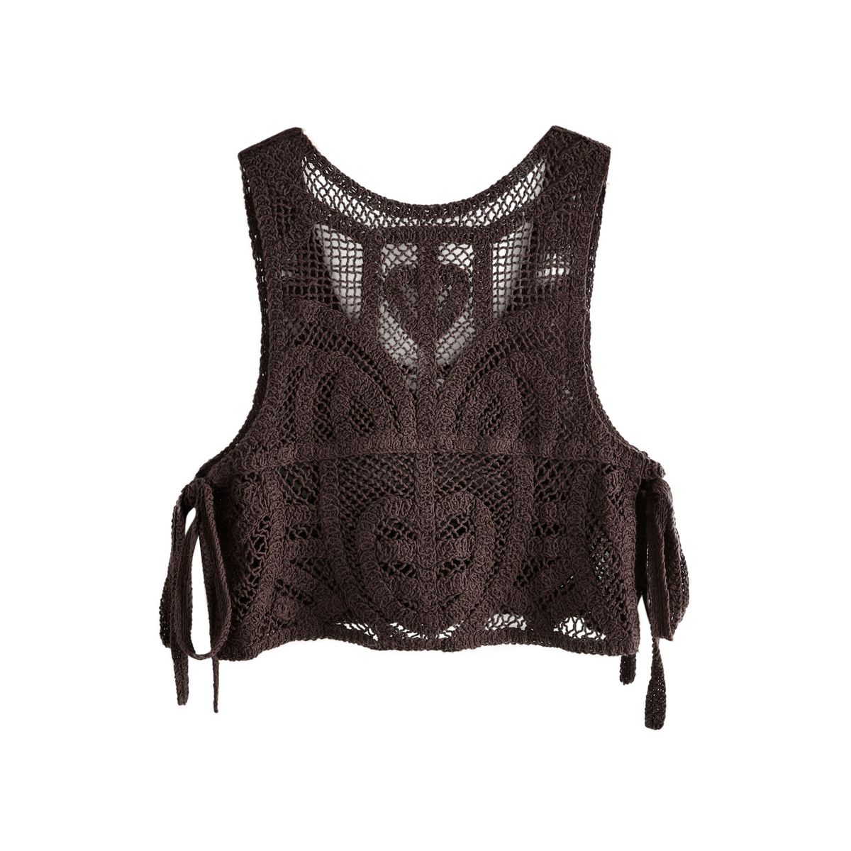 Top en crochet sans manches marron chocolat, NEXT