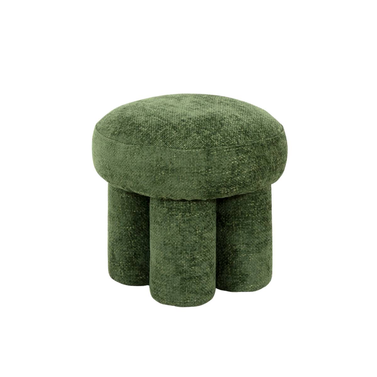 Petit tabouret en tissu TOBY vert, MADE IN MEUBLES