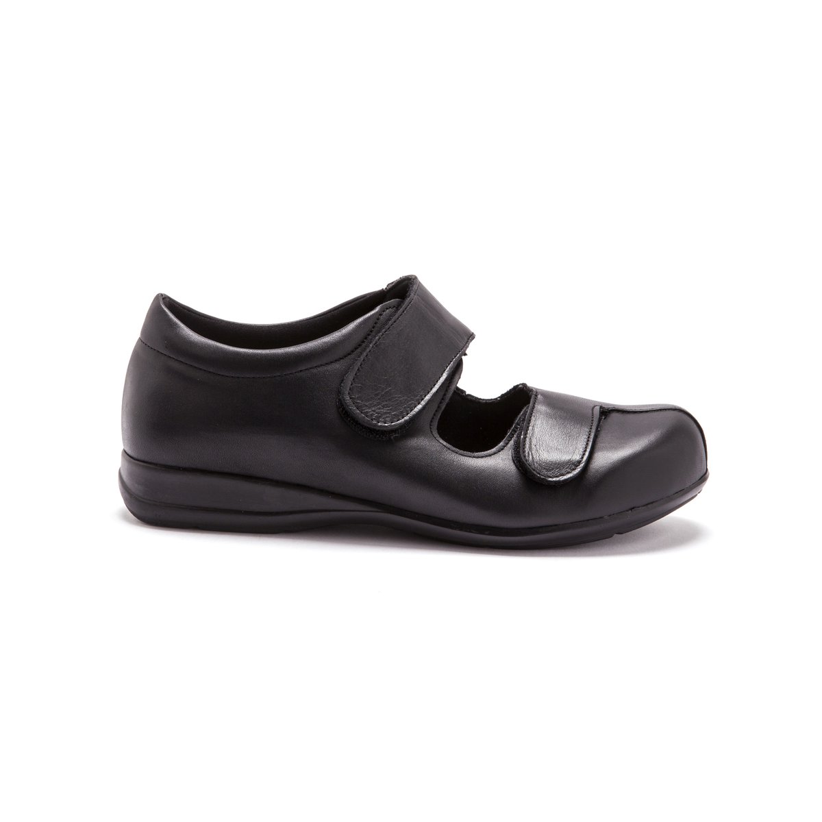 Derbies cuir pour pieds ultra-sensibles noir, PEDICONFORT