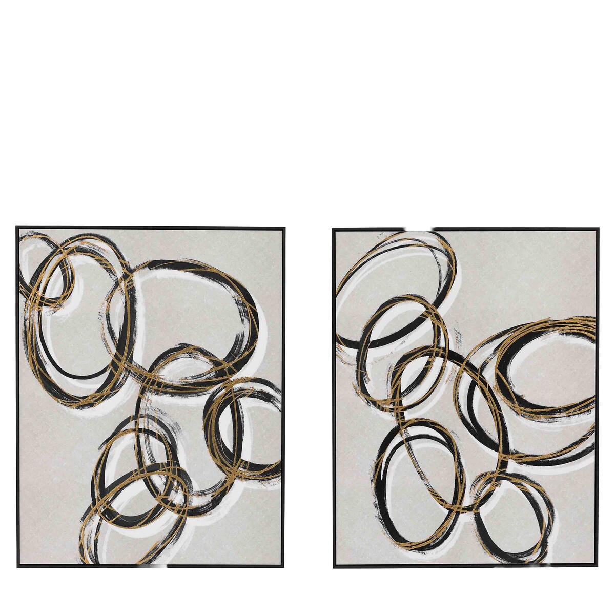 Set of 2 Bold as Gold Framed Canvas grey, ÉDITÉ