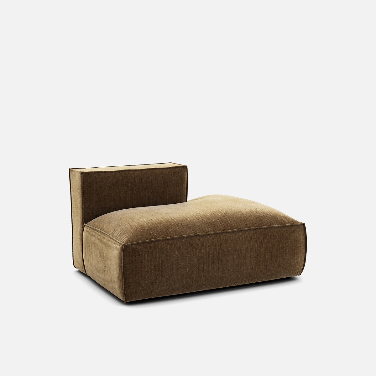 Elément récamière droite pour canapé modulable, en velours vintage côtelé, SEVEN bronze, LA REDOUTE INTERIEURS