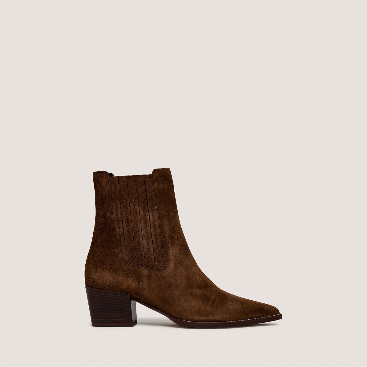 Bottines en cuir pointues Prado marron, JONAK