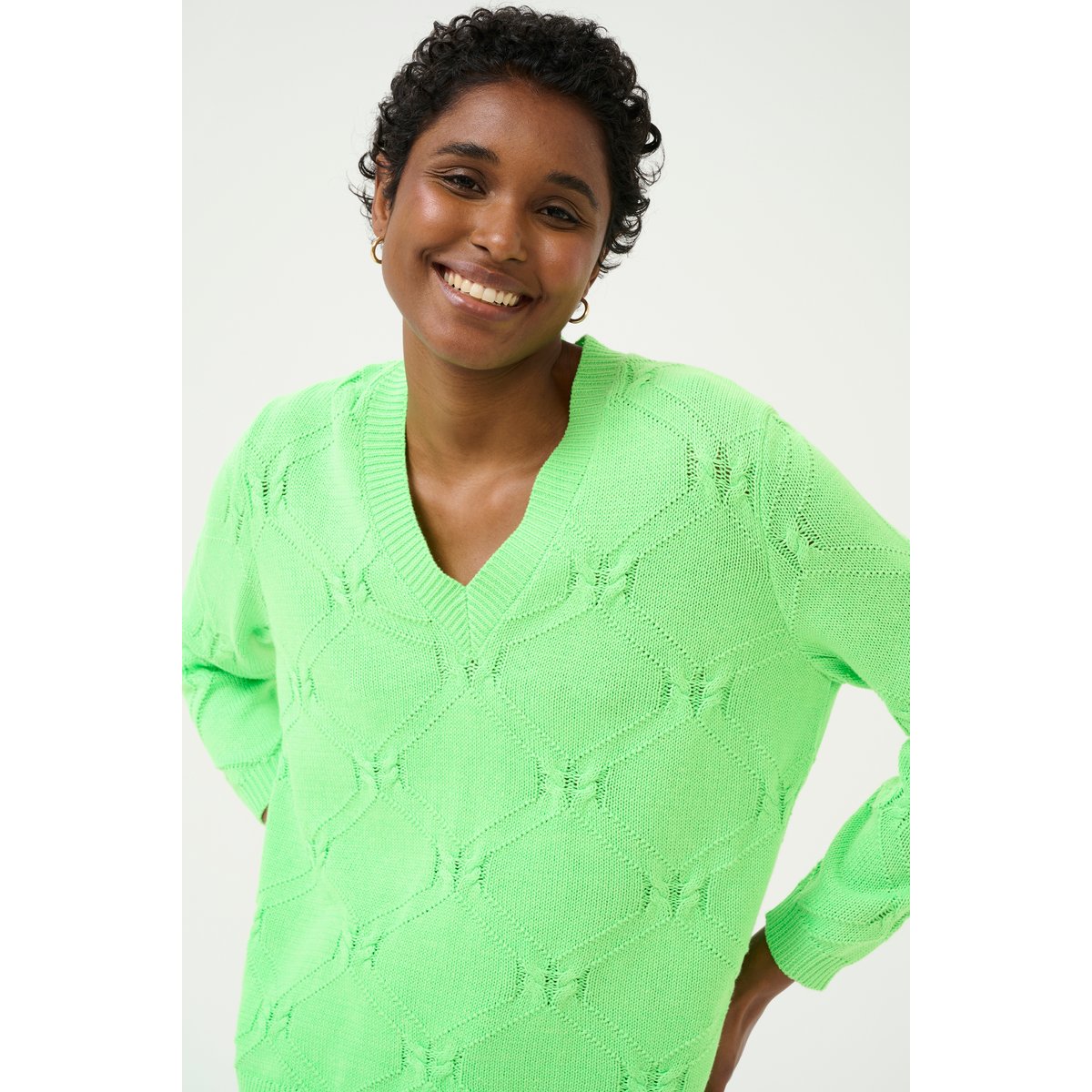 Knitted pullover vert spring bouquet, KAFFE