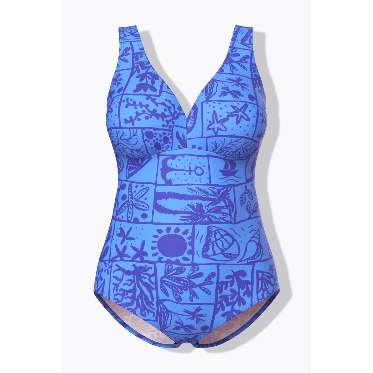 Maillot de bain avec bonnets souples bleu bleuet, ULLA POPKEN