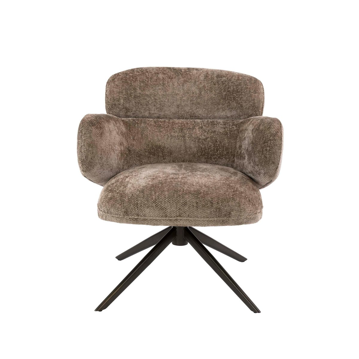 Fauteuil pivotant en tissu, retour automatique CREEK brun, PIER IMPORT