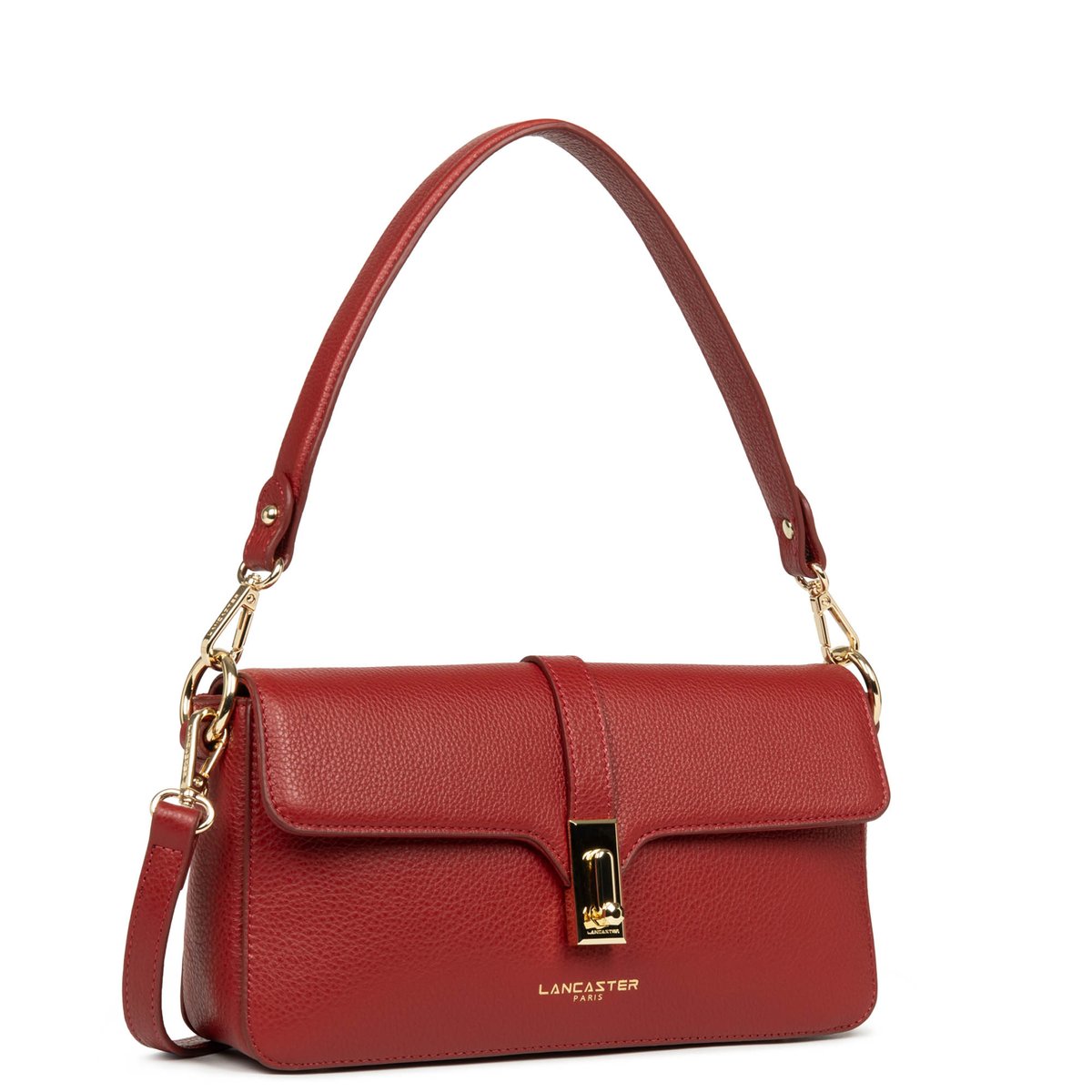 Sac en cuir FOULONNÉ MILANO carmin, LANCASTER