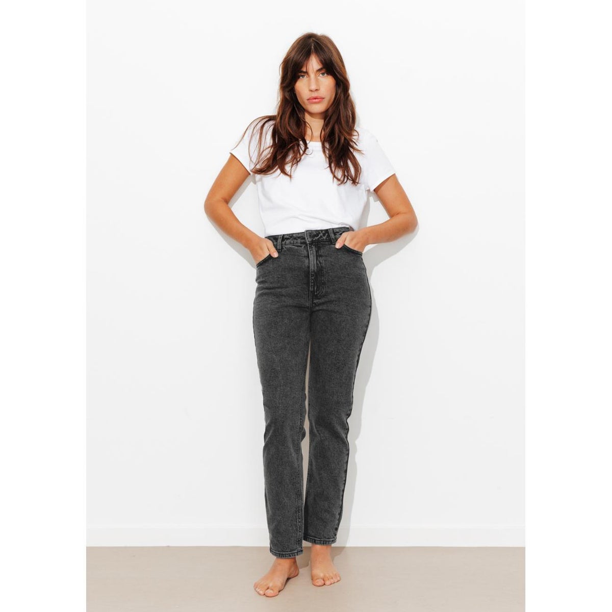 MARCEL jean mom taille haute jean noir, PROMOD