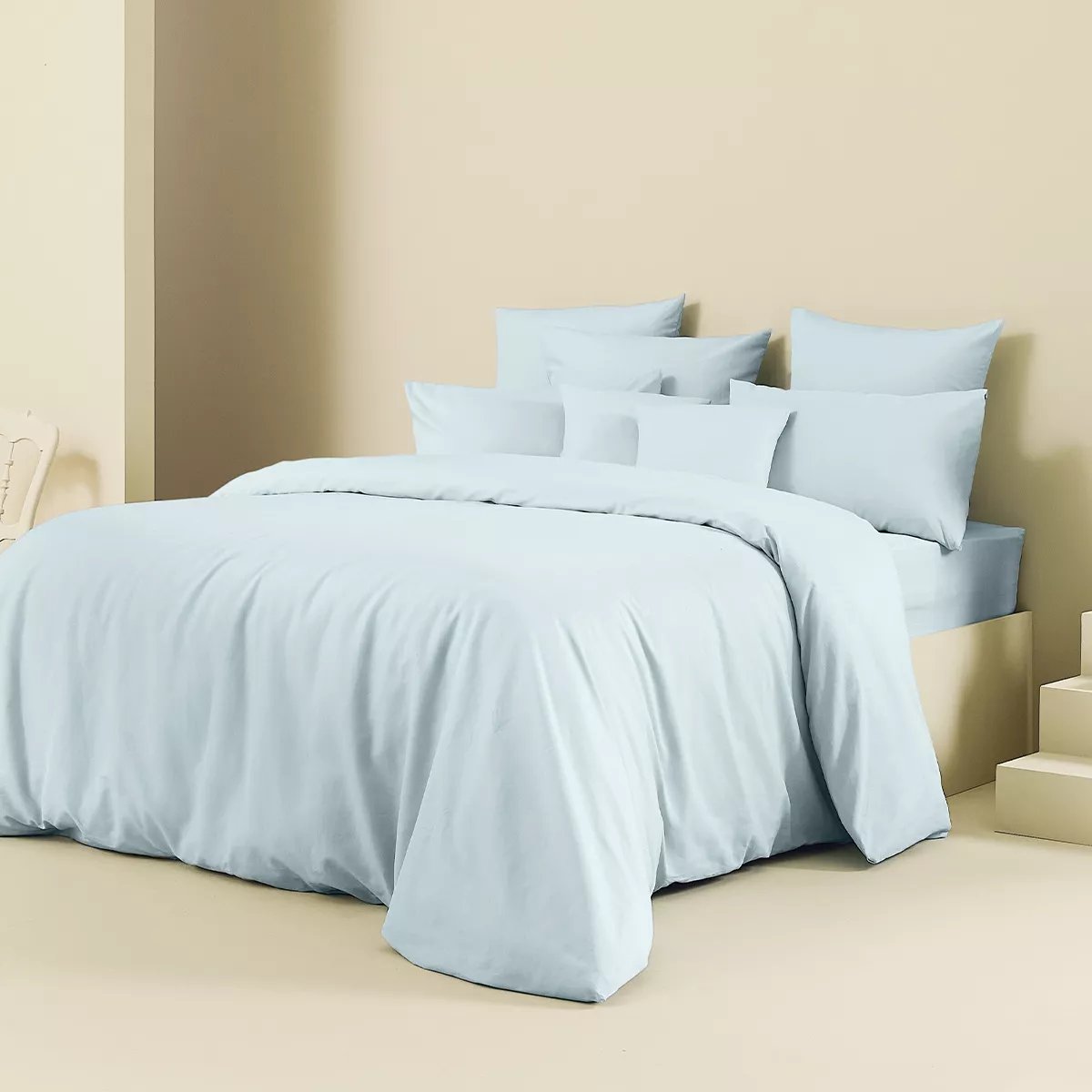 Housse de couette lin & coton LE METIS FRANCAIS aqua, GARNIER THIEBAUT