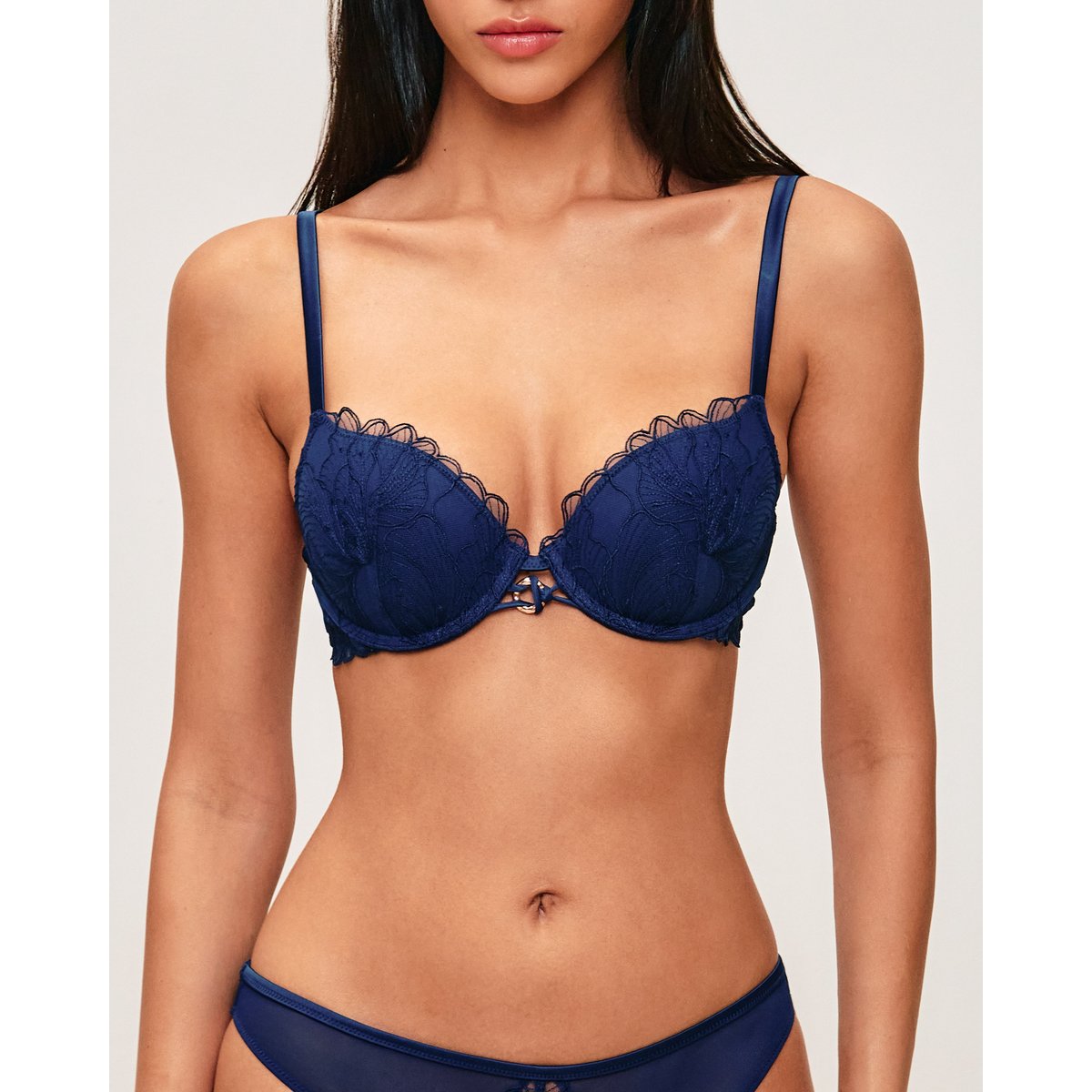 Soutien-gorge push-up en dentelle SLEAZELIZ bleu marine, UNDIZ