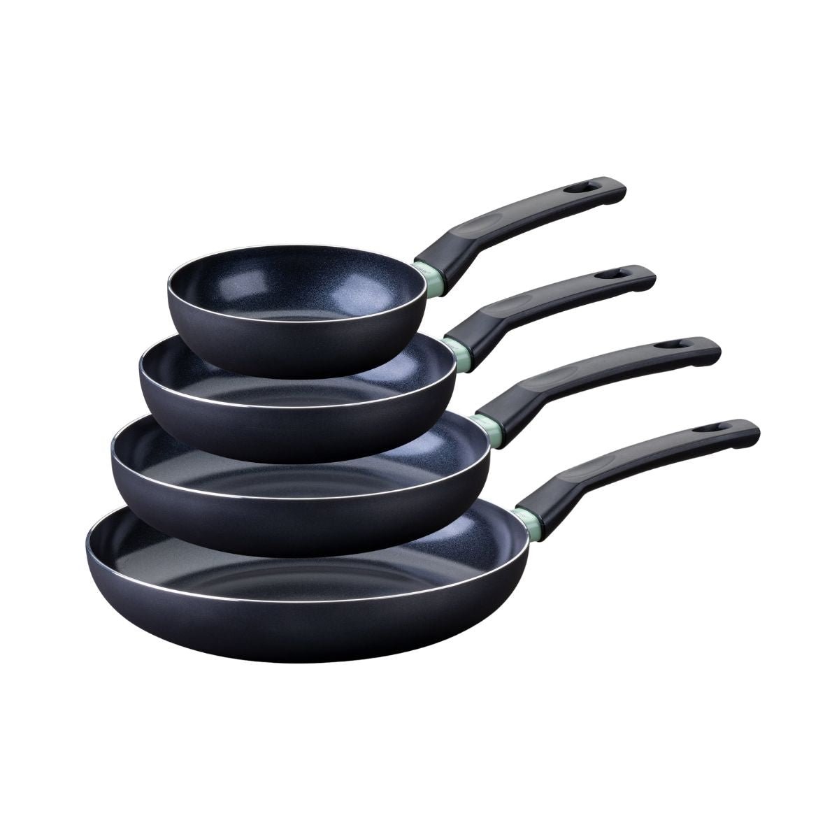 Set de 4 poêles céramique 16, 20, 24 et 28 cm BRANDAO noir|vert, FACKELMANN