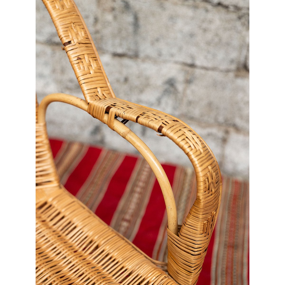 Fauteuil en rotin Ernest N°1502 - Bon état beige, DEBONGOUT