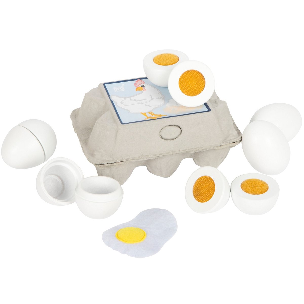 Boite de 6 œufs en bois blanc, SMALL FOOT COMPANY