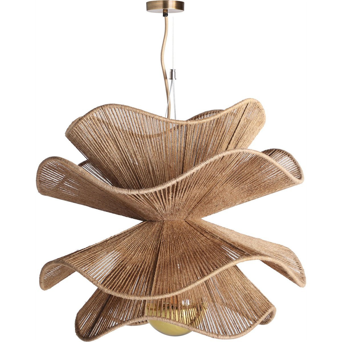 Suspension en jute style bohème, VACIO teinte naturelle de jute tissé beige brun, RECOLLECTION
