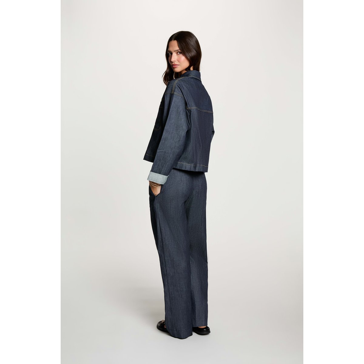 Veste jean cropped denim brut, MORGAN