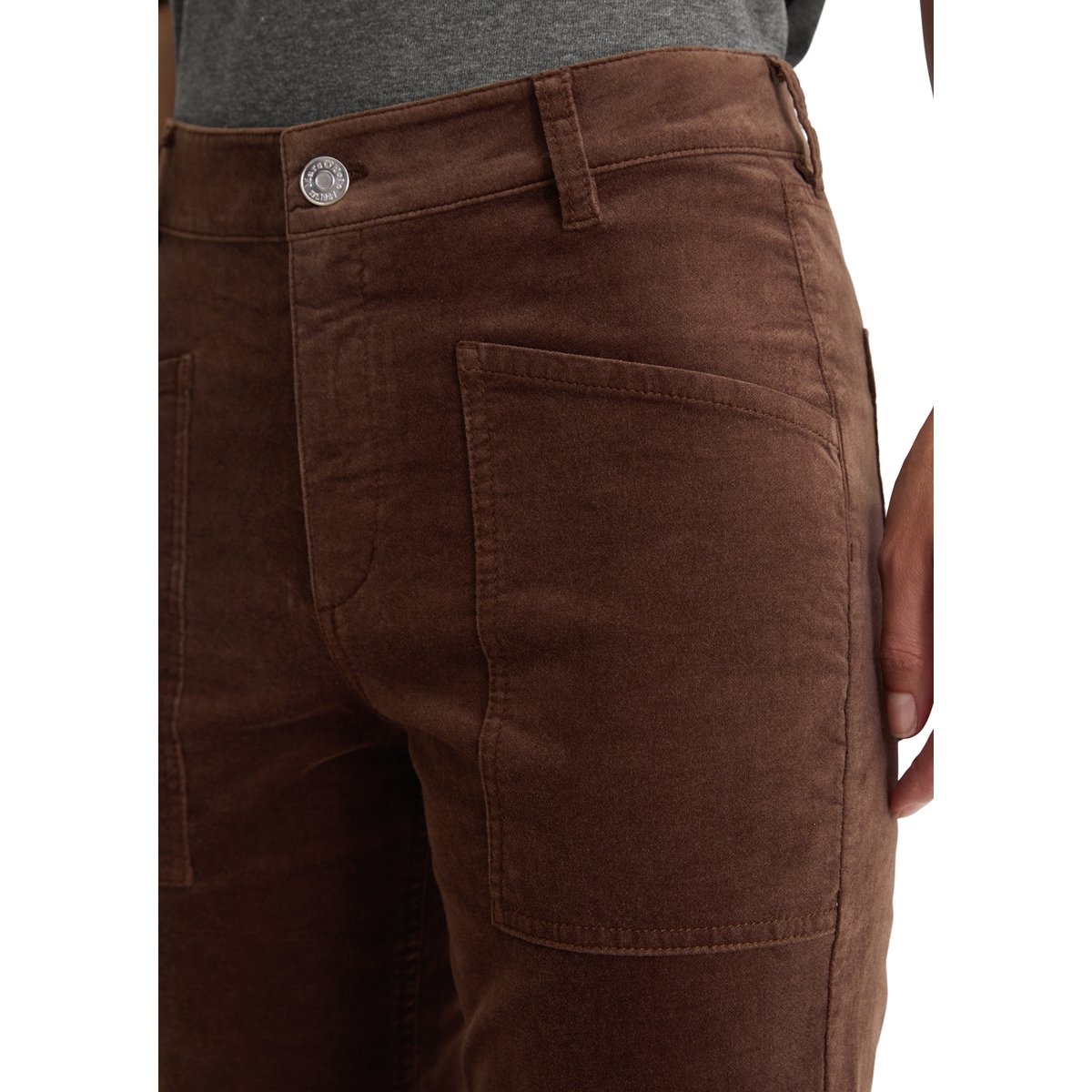 Pantalon en velours modèle Kiruna flared en Organic Cotton Stretch dunkelbraun, MARC O'POLO