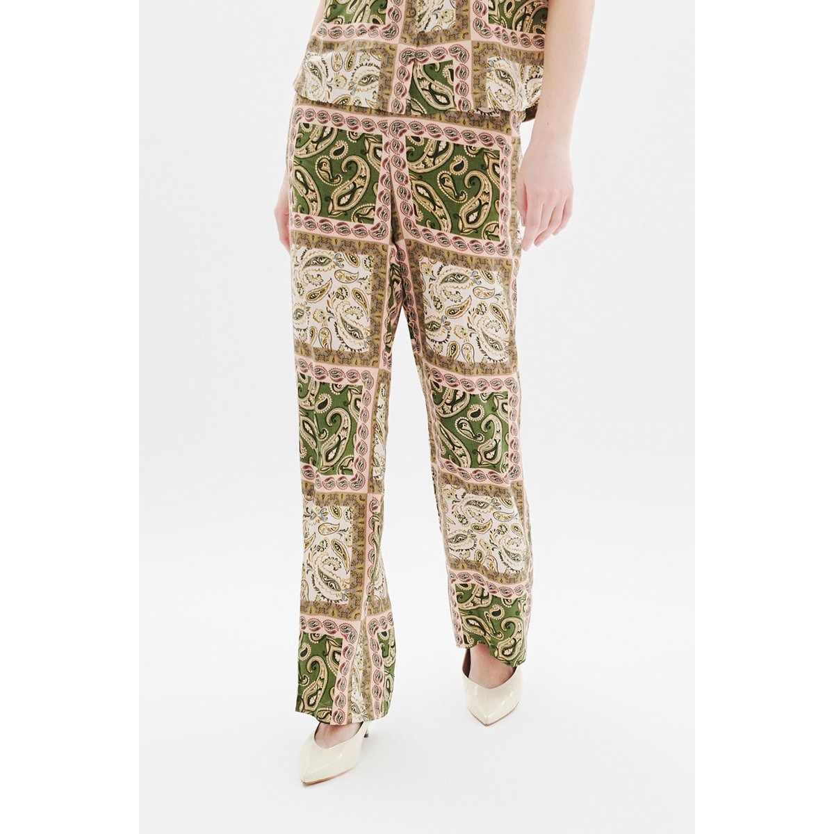Pantalon fluide élégant PATOCHE vert kaki, CAROLL