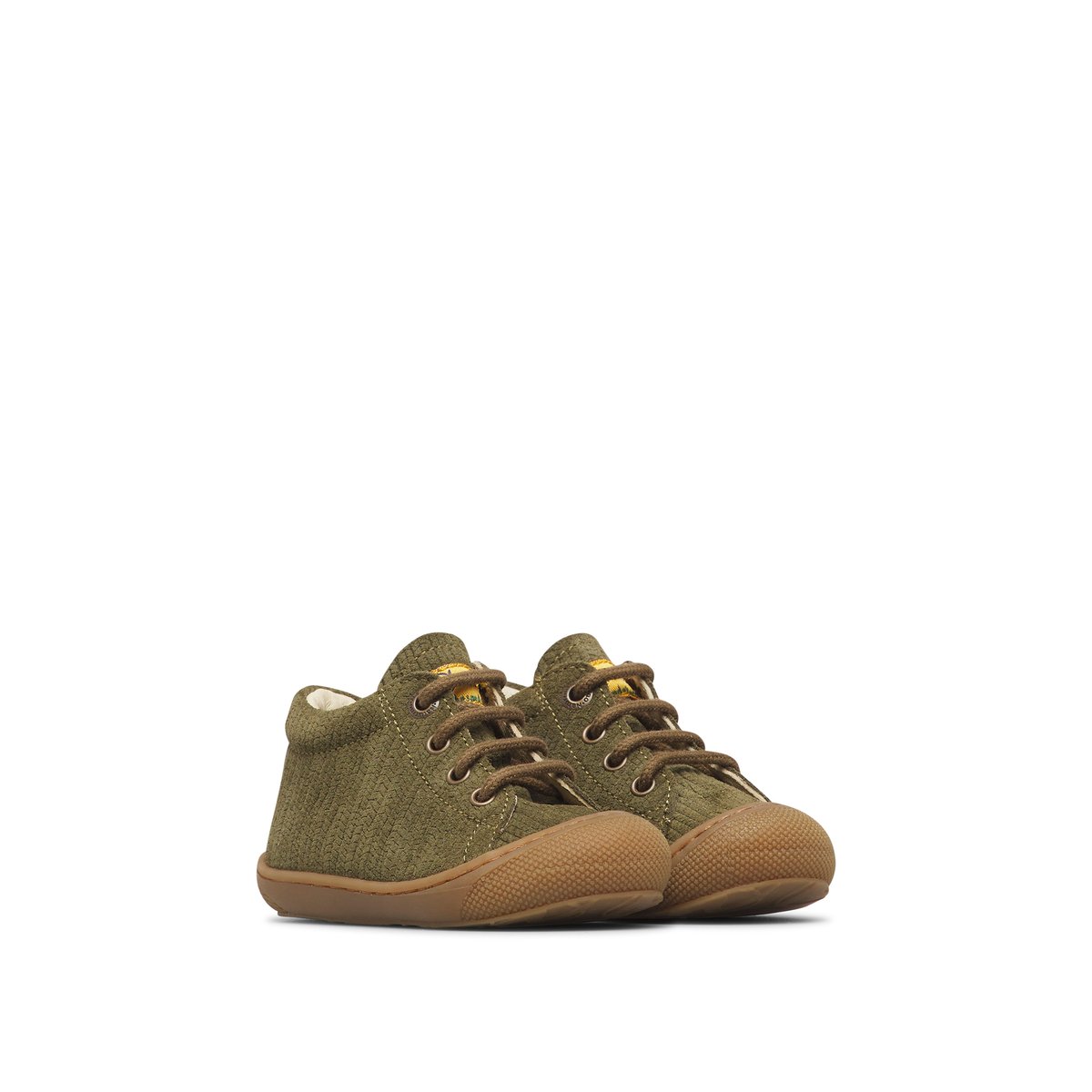 Chaussures premiers pas en suède COCOON kaki-gris, NATURINO