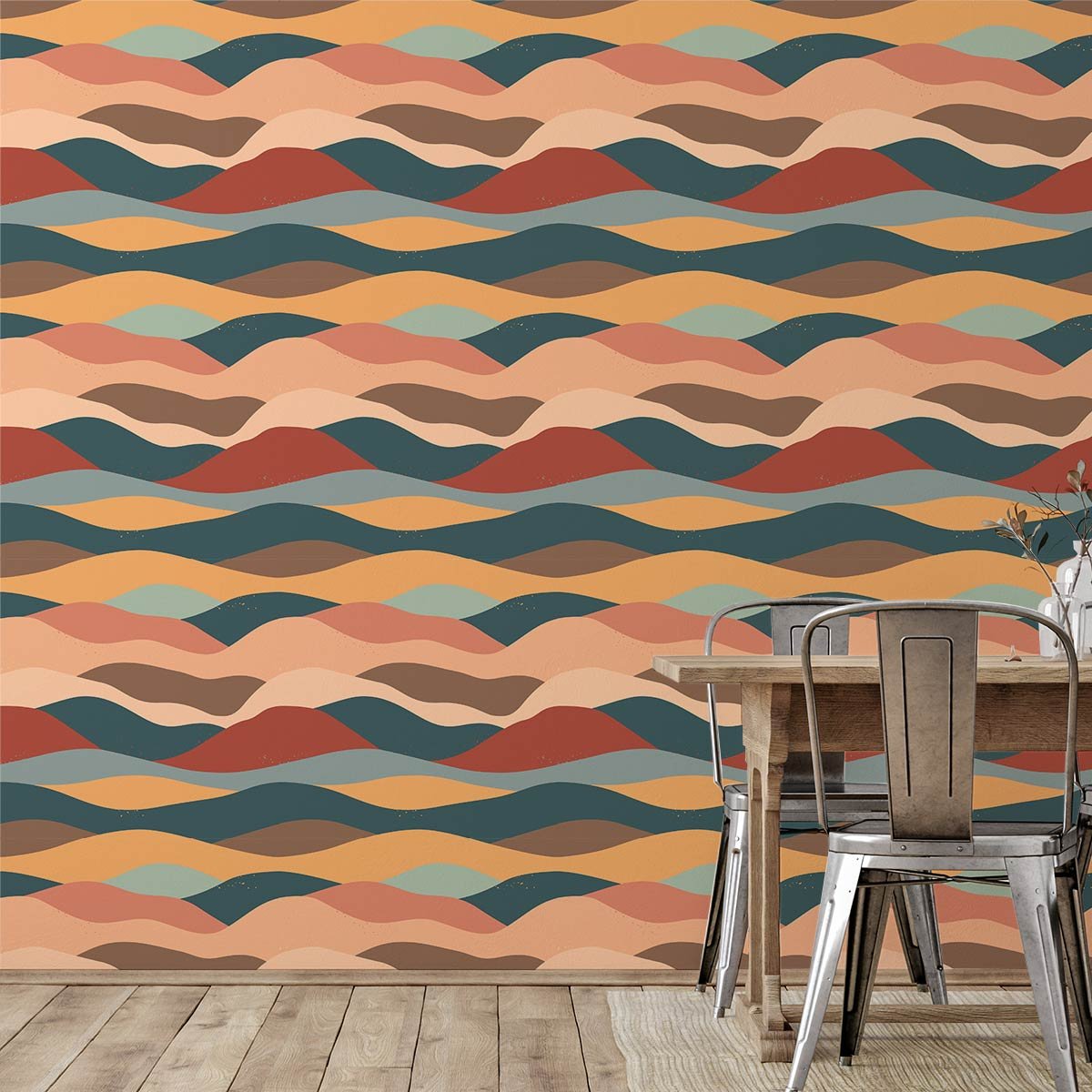 Papier peint, vintage wave beige, HEXOA