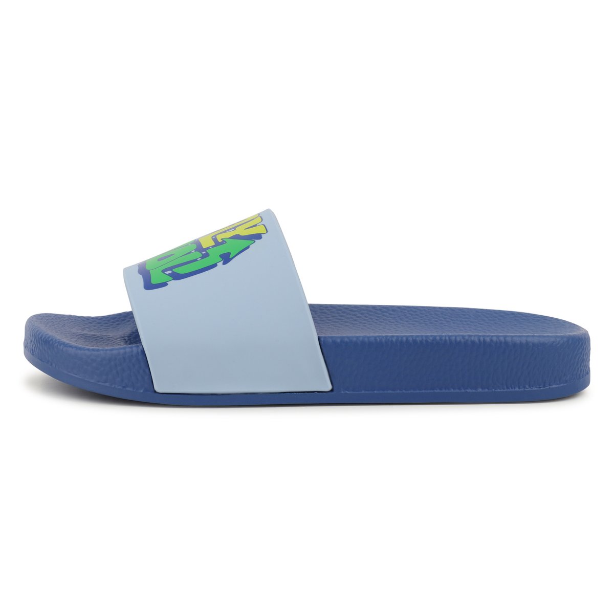Claquettes imprimées bleu fanion, BILLIEBLUSH