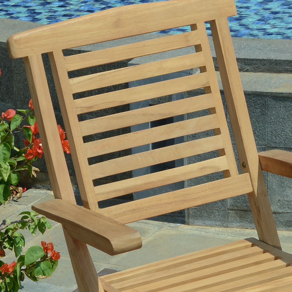 Fauteuils de jardin pliantes en teck massif (lot de 2) - BARBADE naturel, TECK ATTITUDE