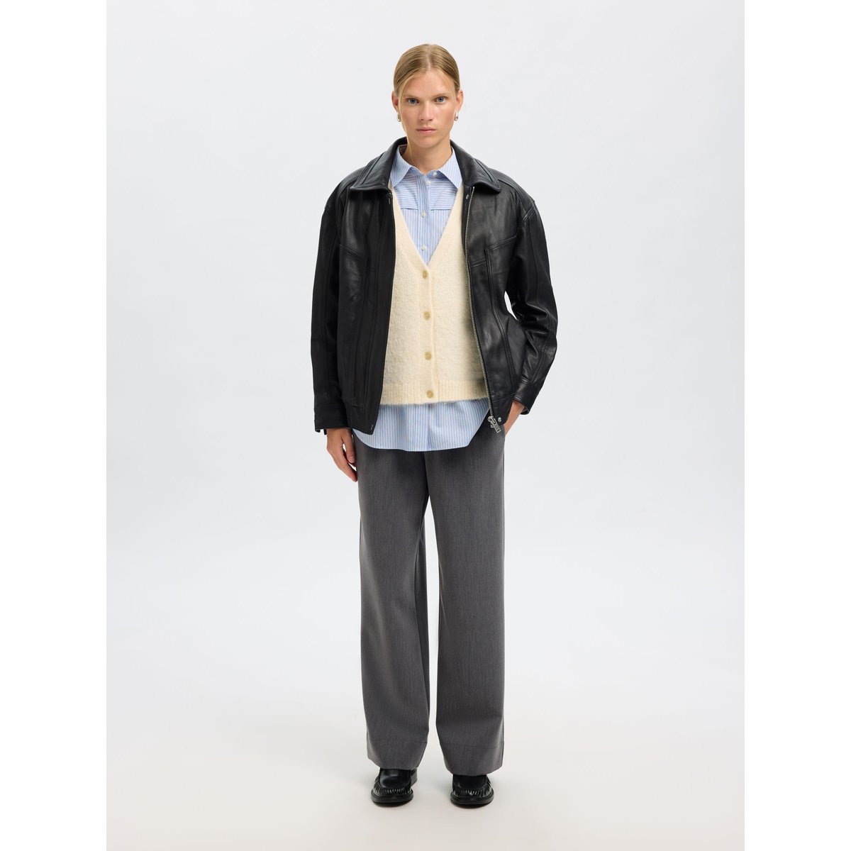 Gilet Tricoté birch, SELECTED