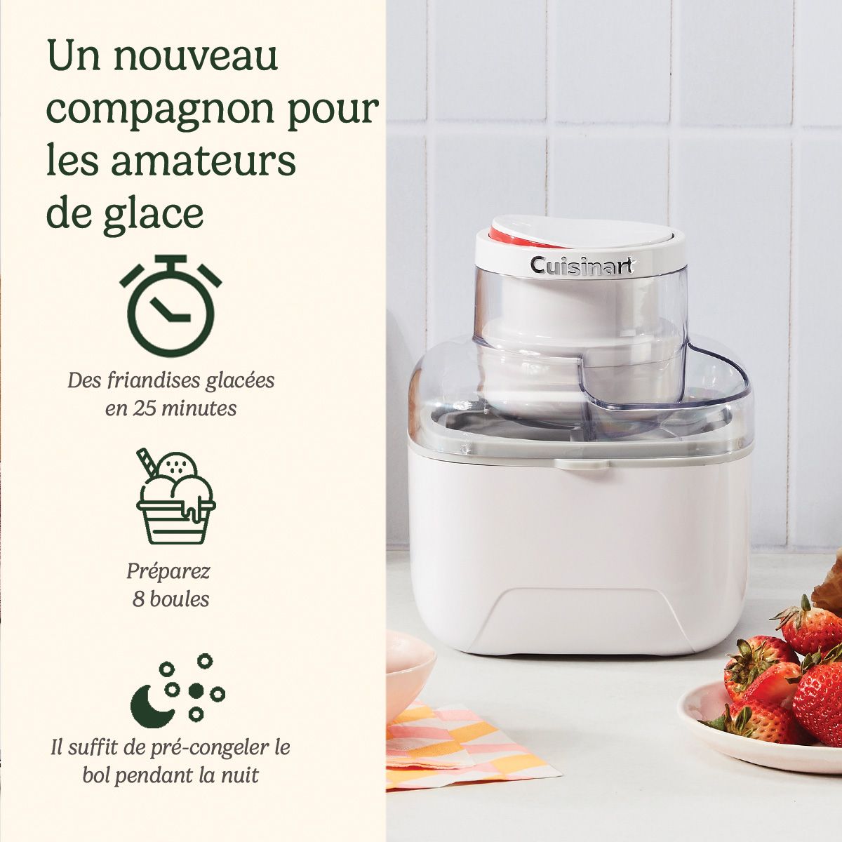 Sorbetière ICEM10E couleur unique, CUISINART