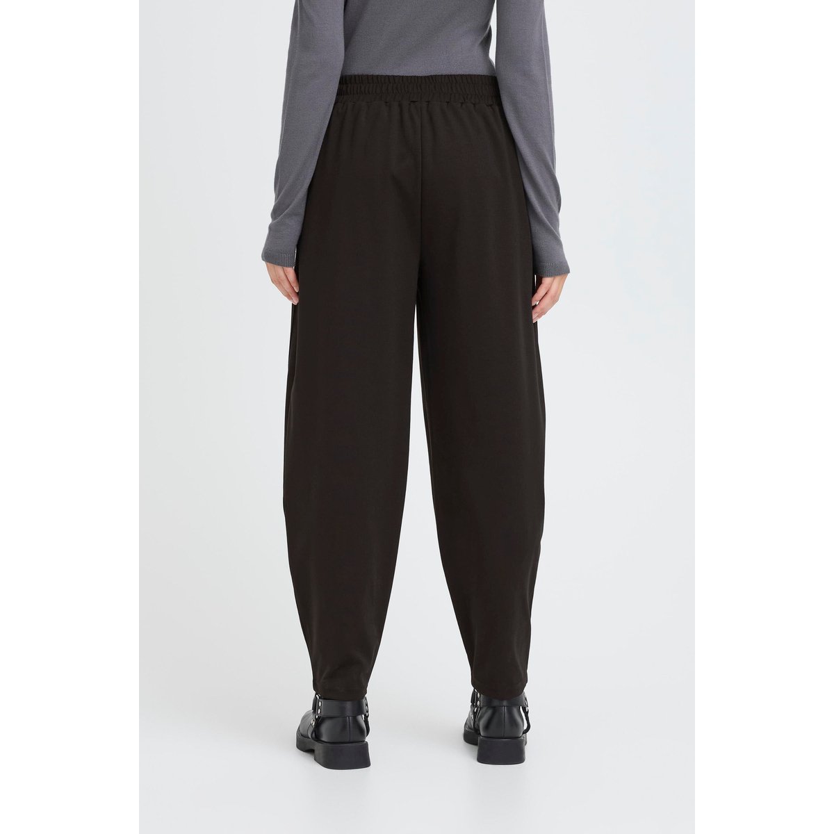 Pantalon coupe ballon, taille mi-haute noir, ICHI