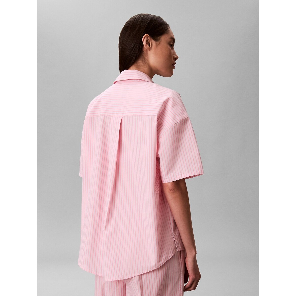 Ensemble de pyjama à rayures COTTON POPLIN rayé rose clair, CALVIN KLEIN UNDERWEAR