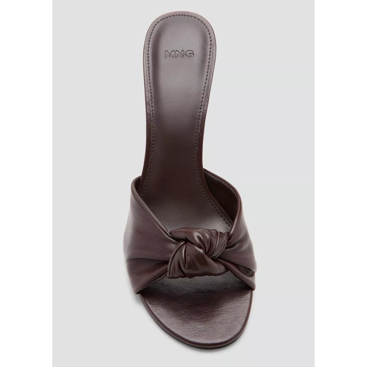 Sandales talon aiguille avec nœud chocolat, MANGO