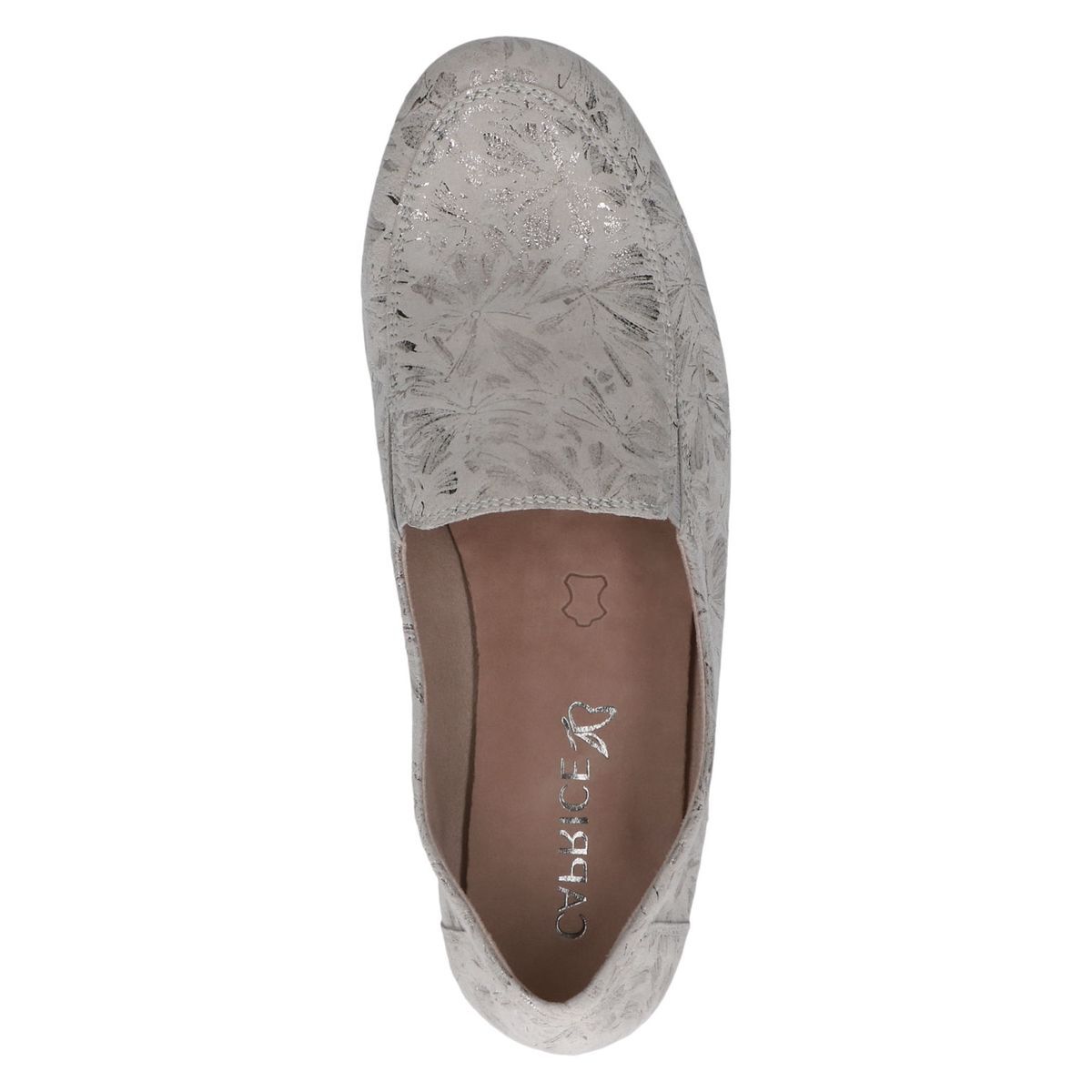 Slipper en cuir blanc cassé / silv, CAPRICE
