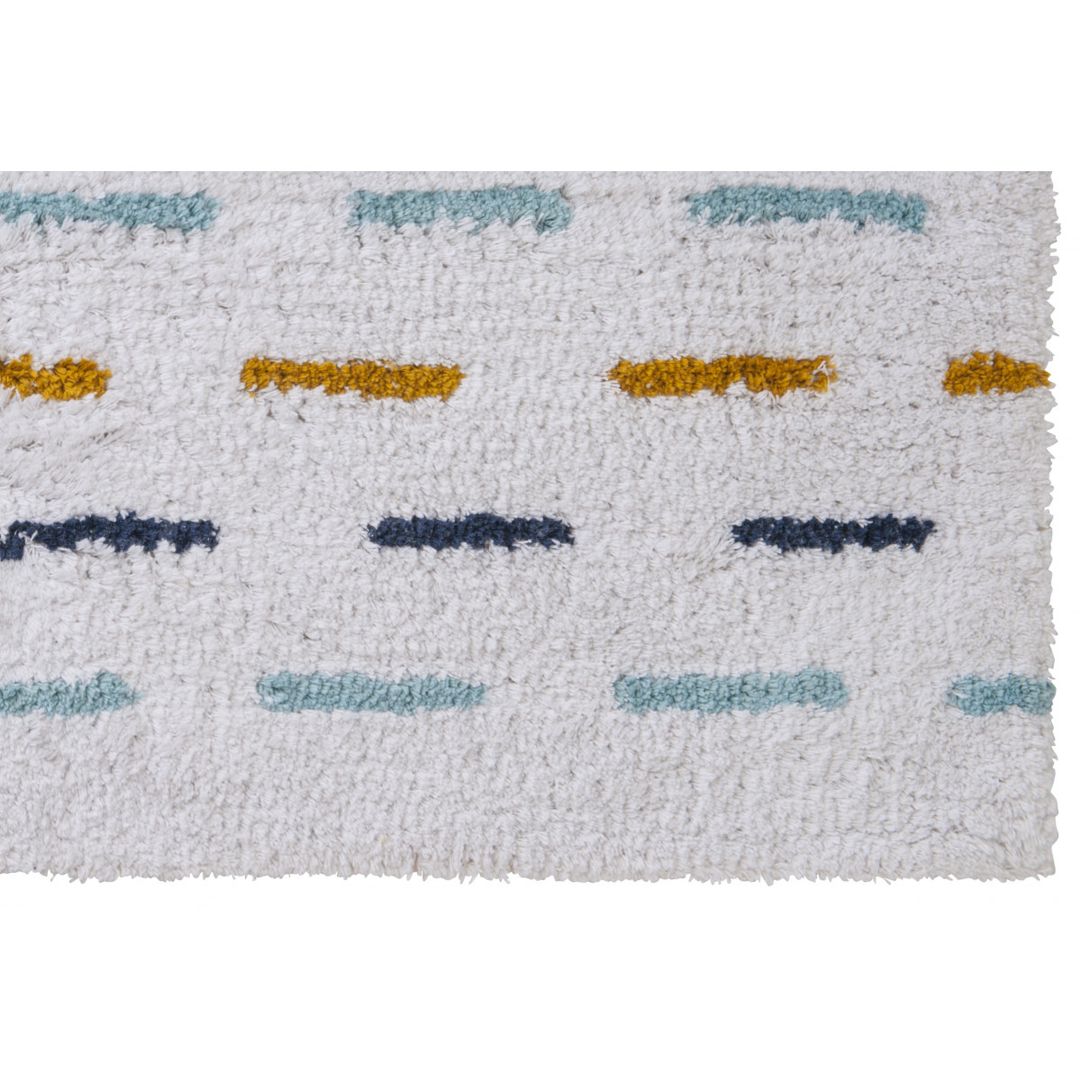 Tapis déco enfant en coton STRIPE blanc, GUY LEVASSEUR