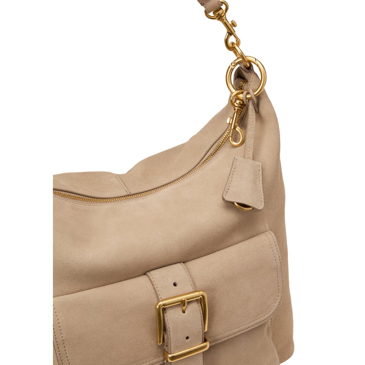 Sac à main en cuir de vachette velours doux marron clair, MARC O'POLO