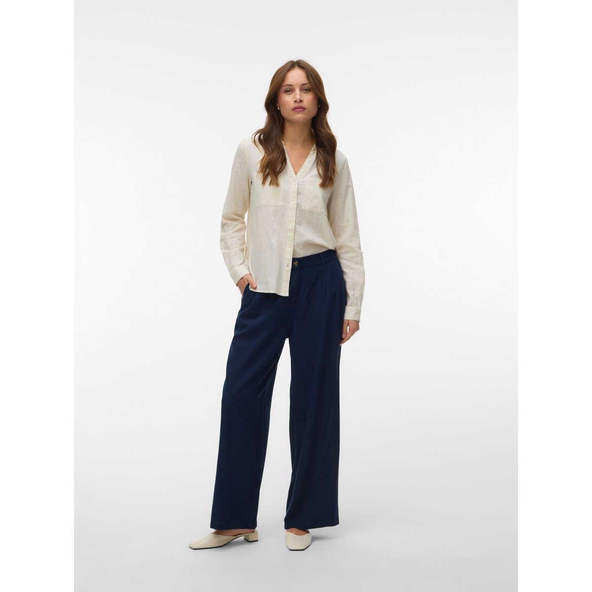 Pantalon À Jambe Large navy blazer 1, VERO MODA