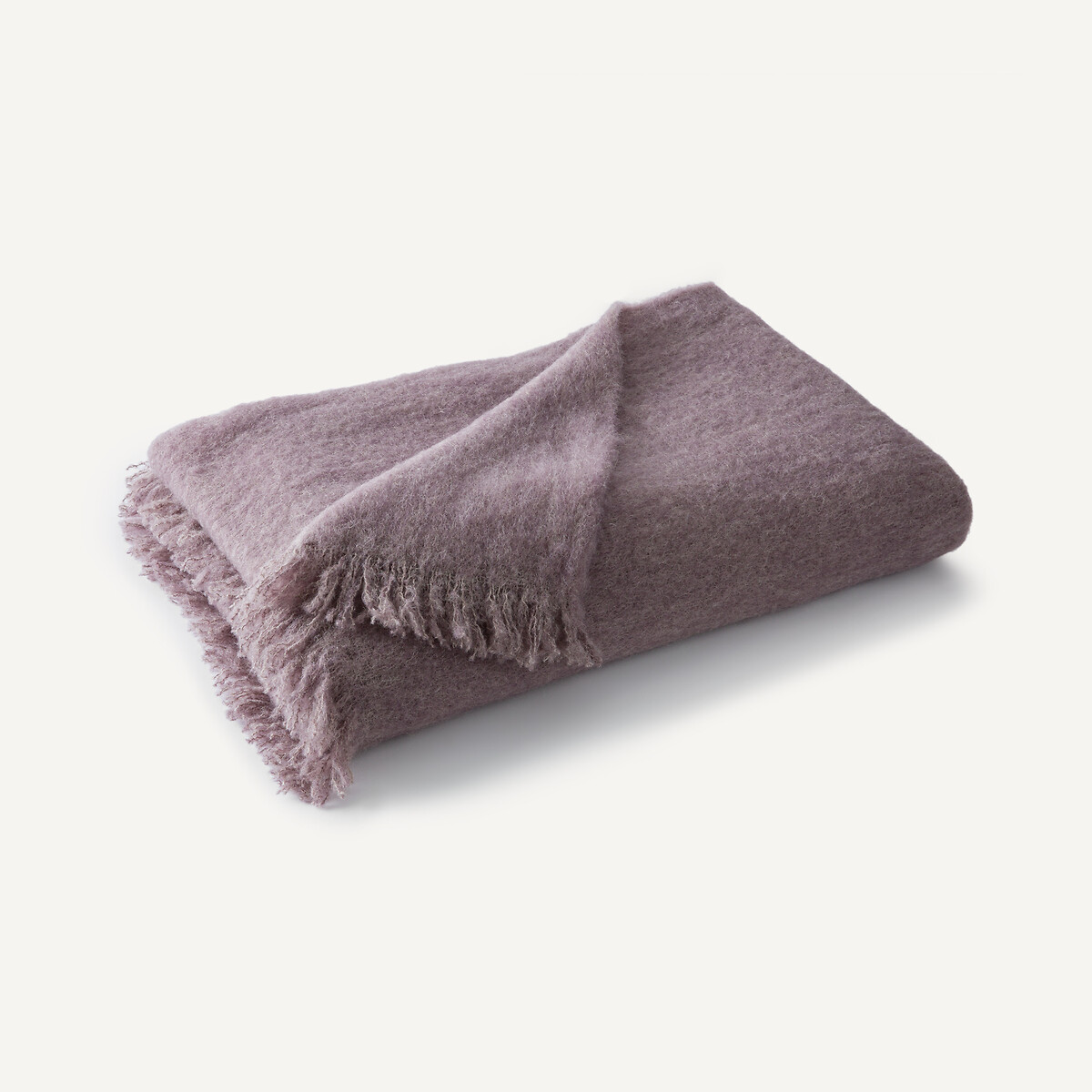 Plaid uni, laine et polyamide, Mantas figue, AM.PM