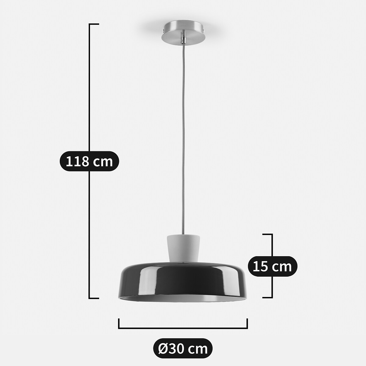 Suspension en céramique colorée Ø 30 cm, Jimna beige, LA REDOUTE INTERIEURS