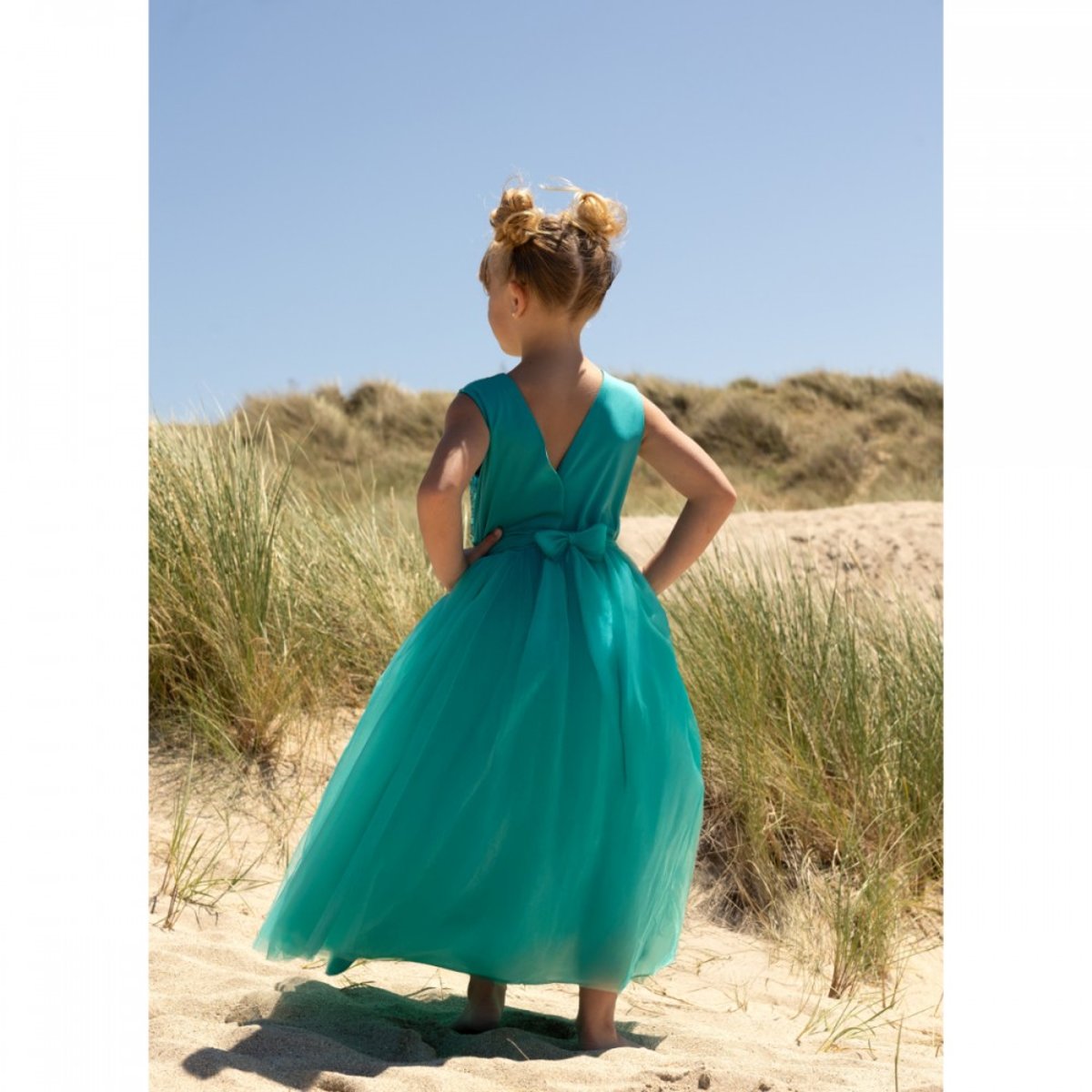 Robe Joséphine 3-4 ans vert, PIOUPIOU ET MERVEILLES