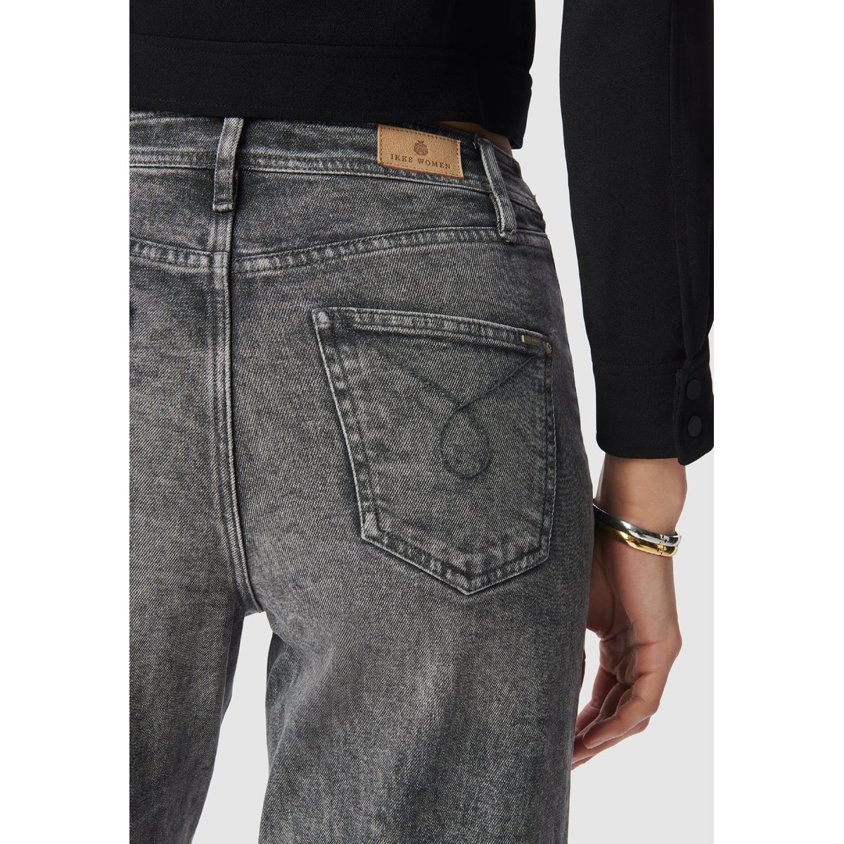 Jean slouchy court ALICE gris souris, IKKS