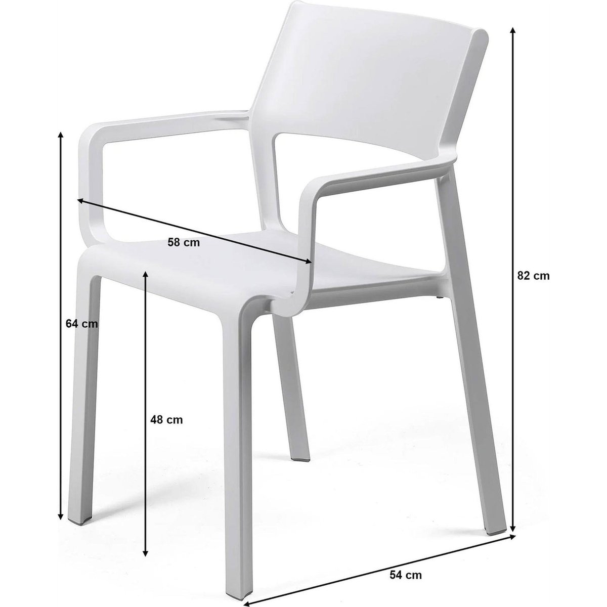 Chaise de jardin avec accoudoirs TRILL gris, RECOLLECTION