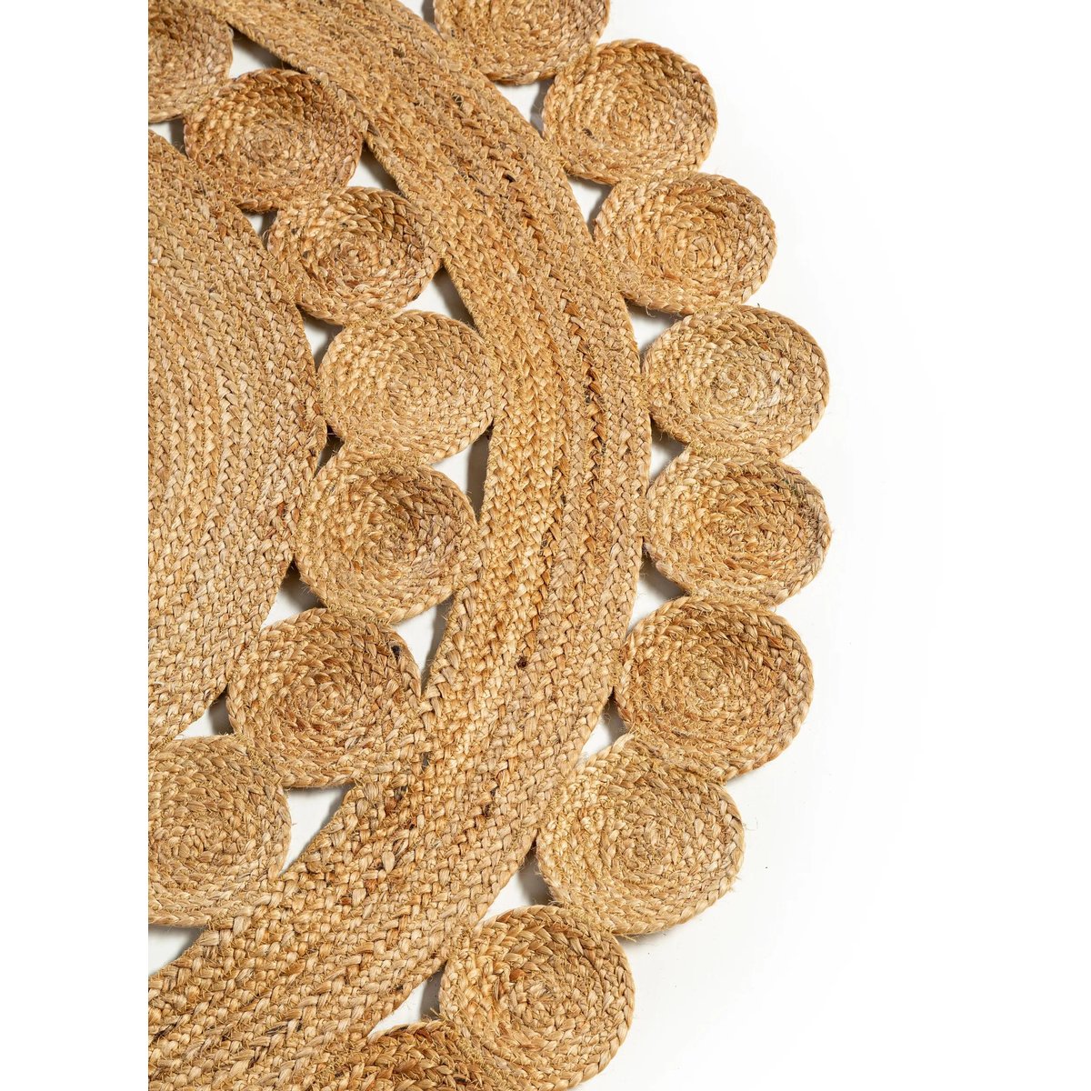 Tapis rond de jute tissé main JUTTA marron clair, BENUTA