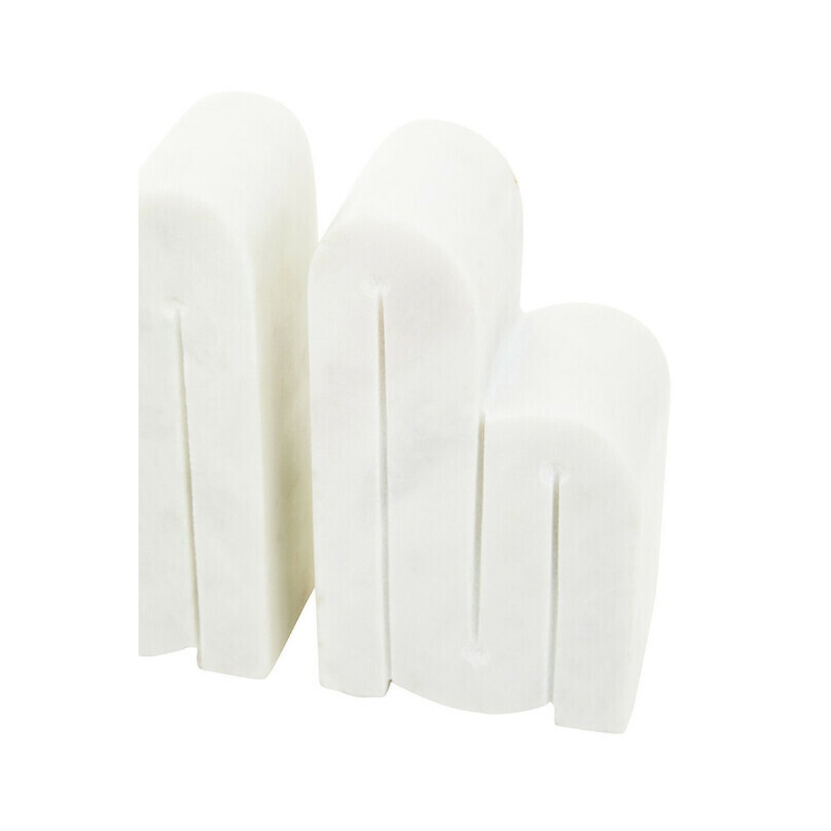Set of 2 Marble Bookends in White white, FIFTY FIVE SOUTH