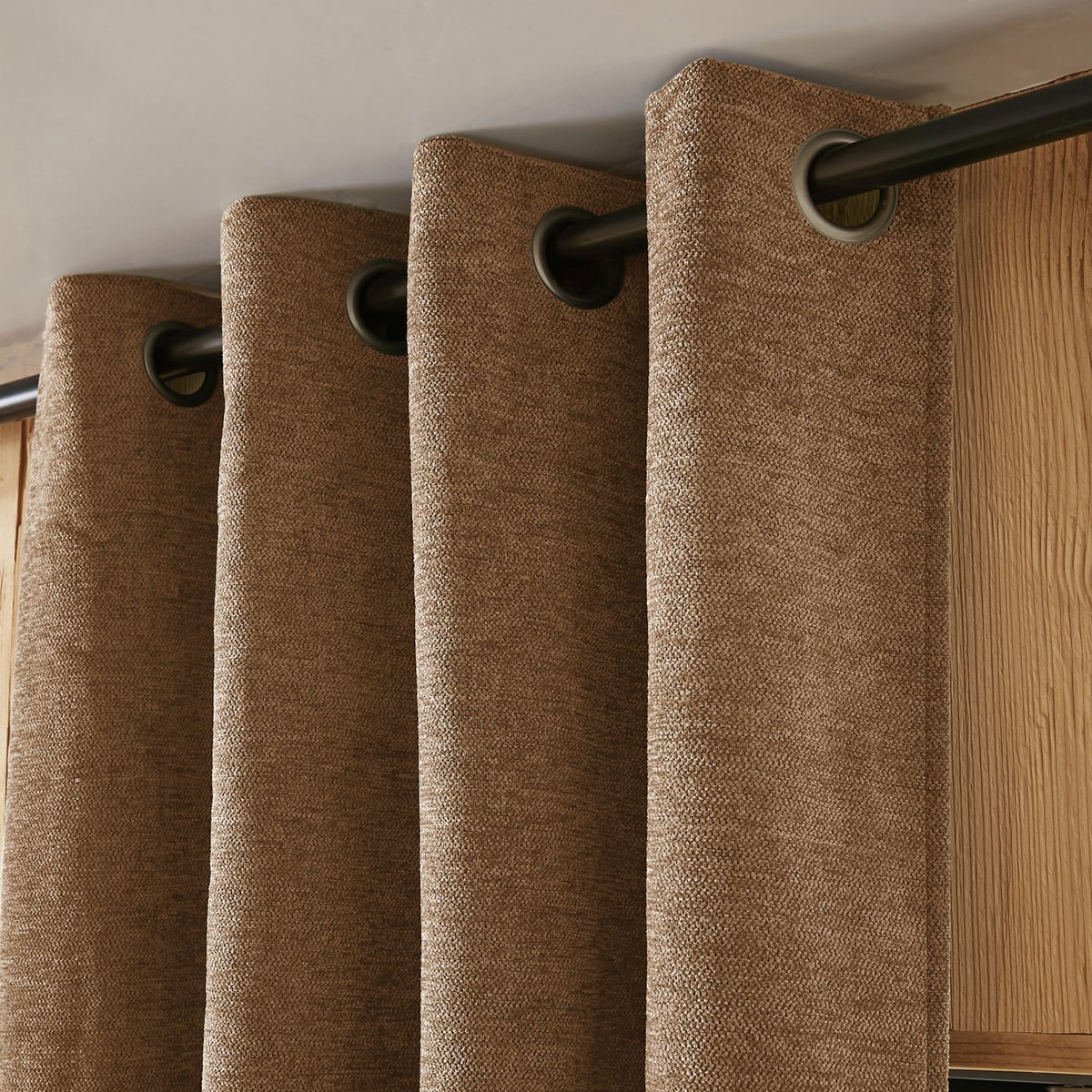 Rideau occultant polaire 140x240 cm Polyester Minuit camel, EDEN