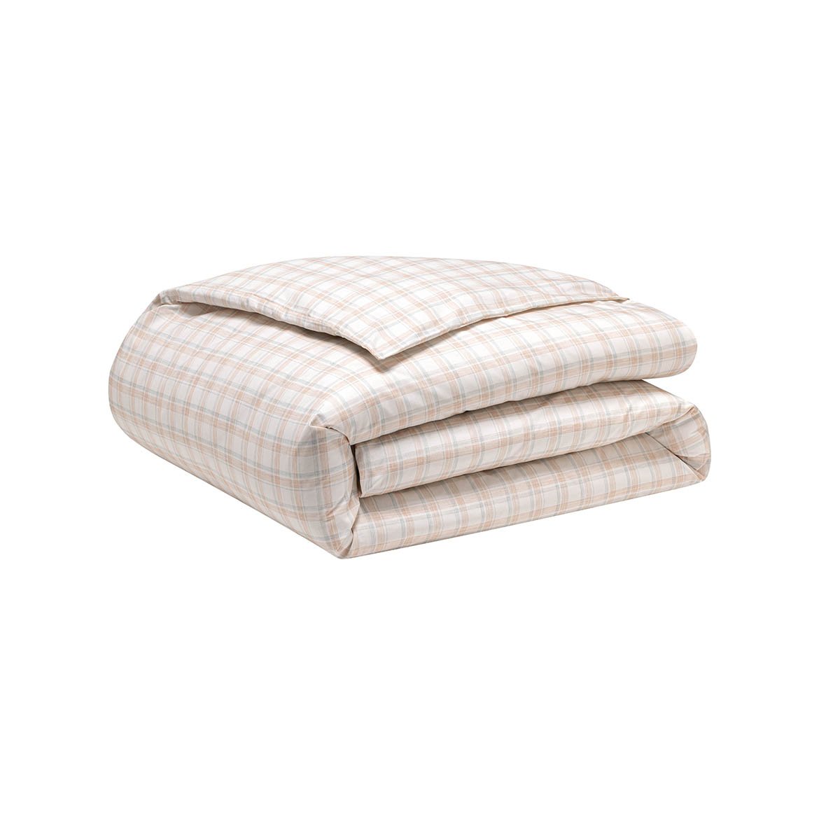 Housse de couette imprimée en percale de coton, CADENCE rose, ESSIX